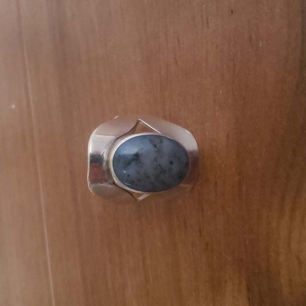 Ring Silver 925 Sodalite Stone Sz 7